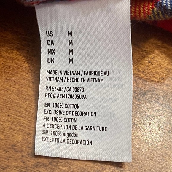 American Eagle Plaid Soft Flannel Shirt Button Up Mens Medium Red 611:S1403 - Picture 8 of 9